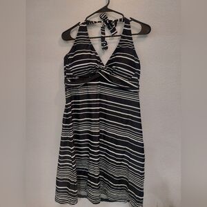Athleta Black and White Striped Dress